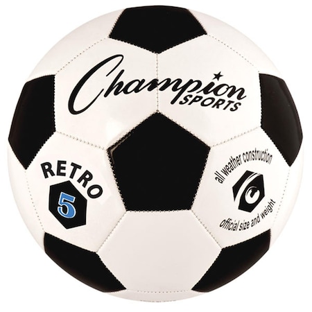 Champion Sports Retro Soccer Ball, Black & White - Size 5 CH56097